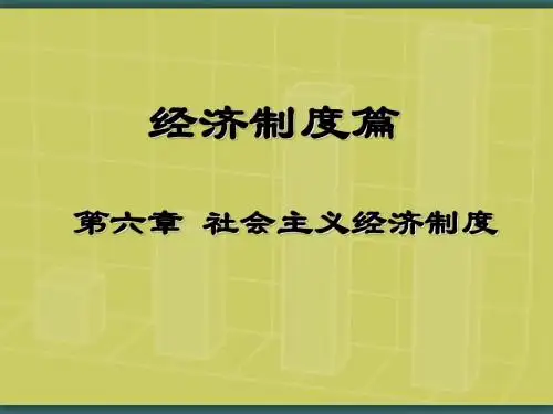 政治经济学 第六章  社会主义经济制度