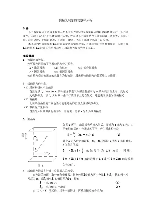 偏振光现象的观察和分析