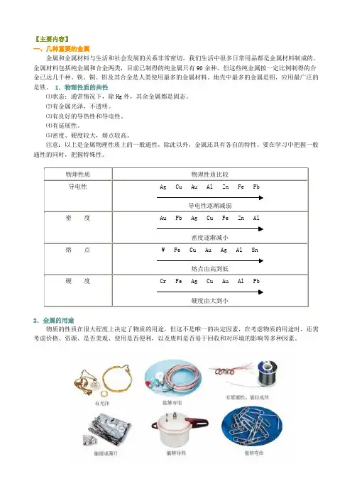 金属材料 金属的性质