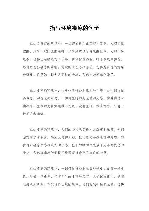 描写环境凄凉的句子