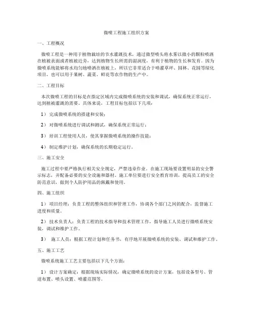 微喷工程施工组织方案