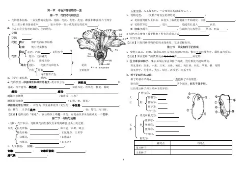 济南版生物八年级上册复习提纲
