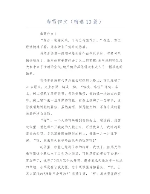 春雪作文(精选10篇)