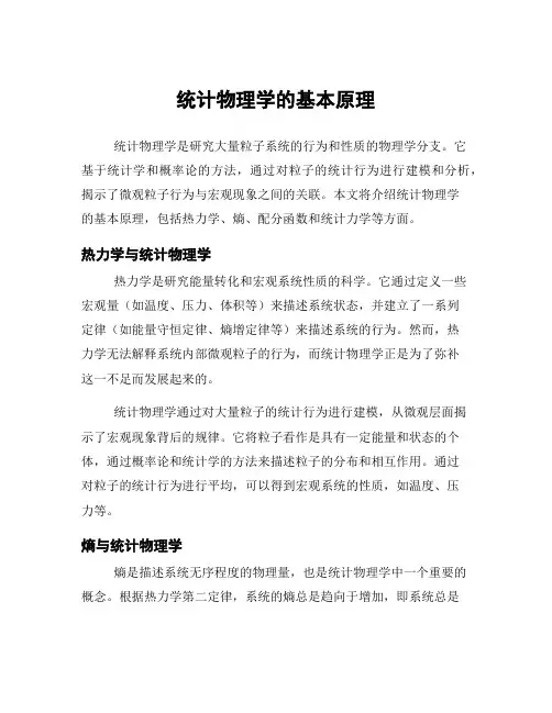 统计物理学的基本原理