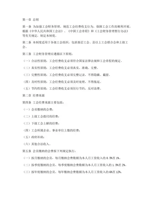 工会财务管理制度规定