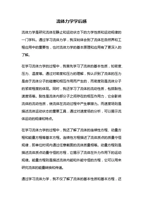 流体力学学后感