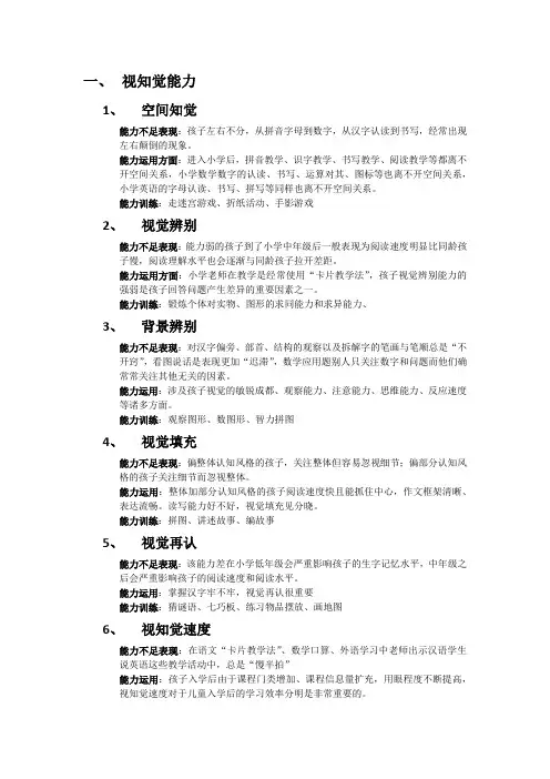 入学八大能力