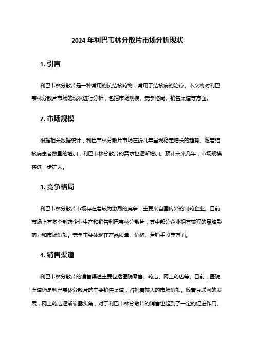 2024年利巴韦林分散片市场分析现状