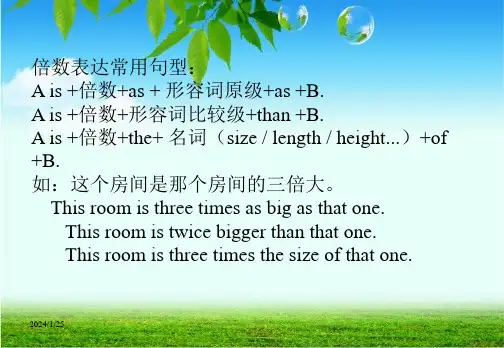 比较级及倍数表达