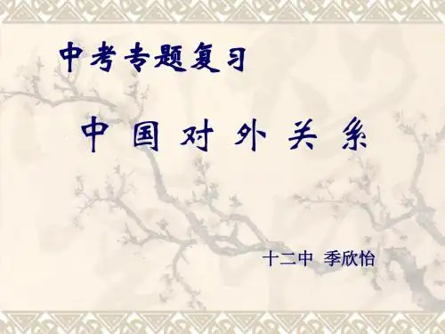 中考历史专题复习：对外关系PPT课件 人教版