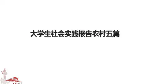 大学生社会实践报告农村五篇
