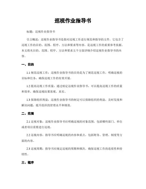巡视作业指导书