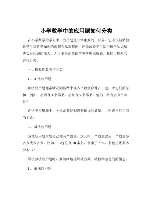 小学数学中的应用题如何分类