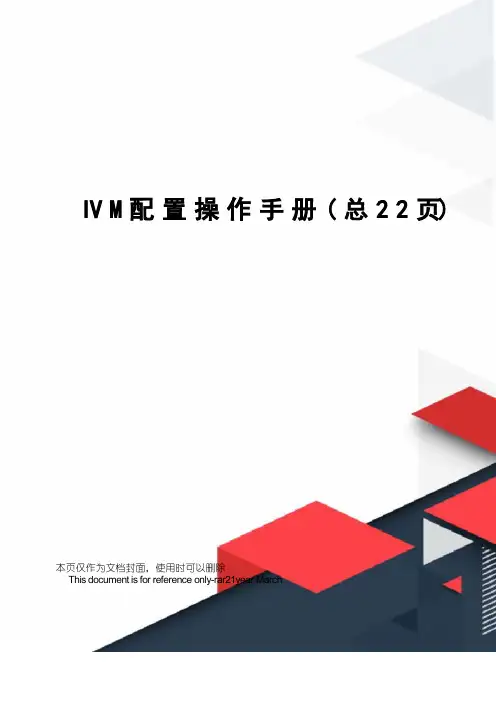 IVM配置操作手册