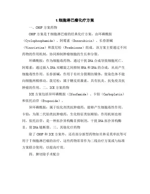 t细胞淋巴瘤化疗方案