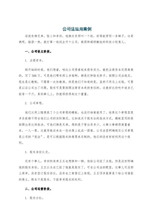 公司法运用案例