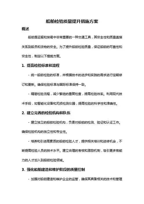 船舶检验质量提升措施方案