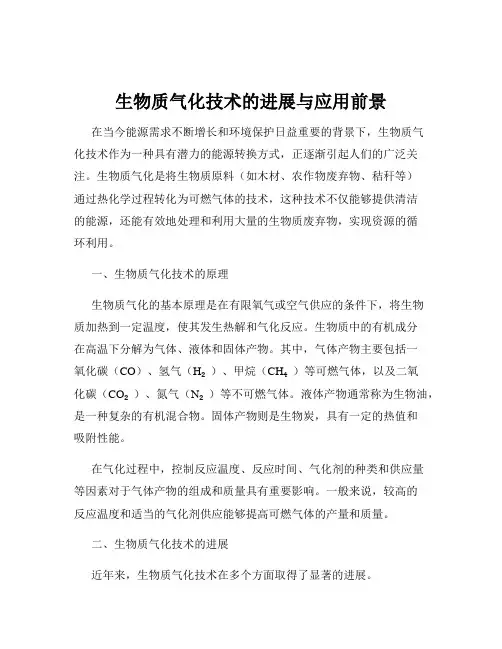 生物质气化技术的进展与应用前景