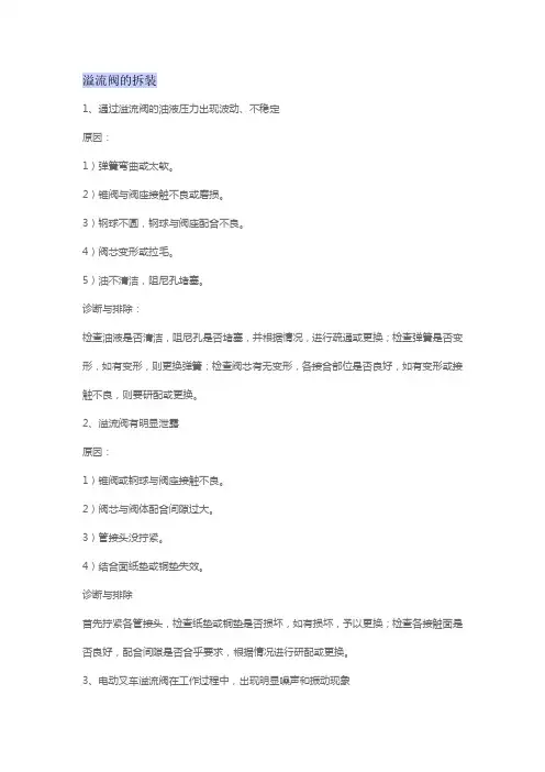 溢流阀的拆装
