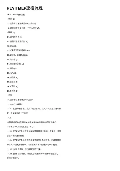 REVITMEP建模流程