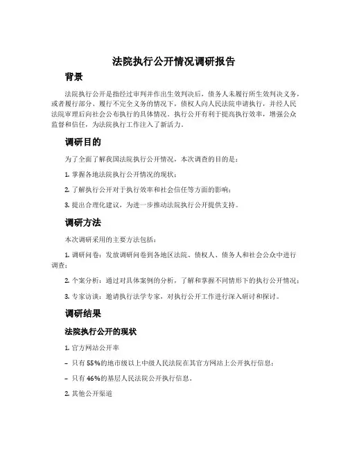法院执行公开情况调研报告