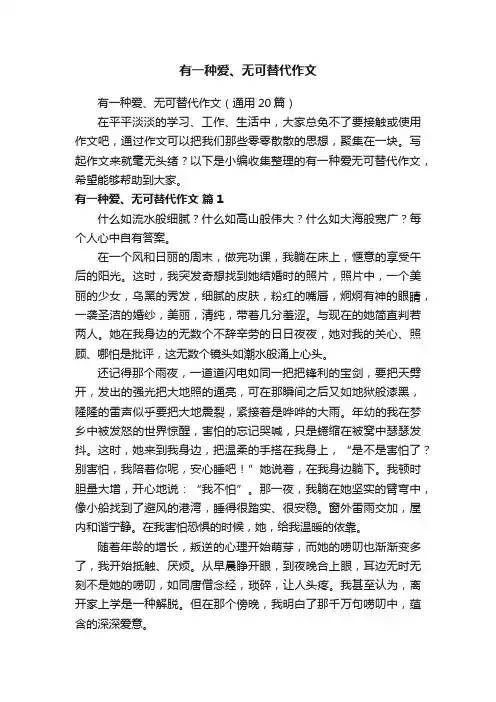 有一种爱、无可替代作文