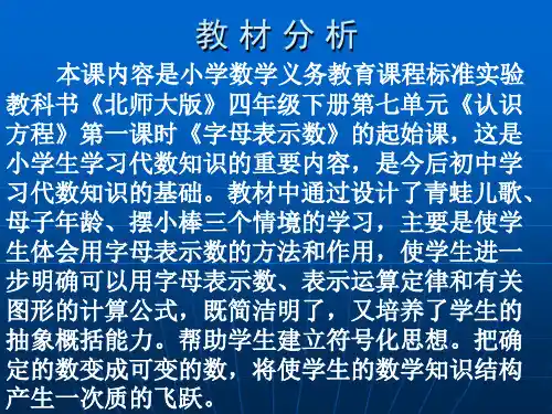用字母表示数说课课件23页PPT