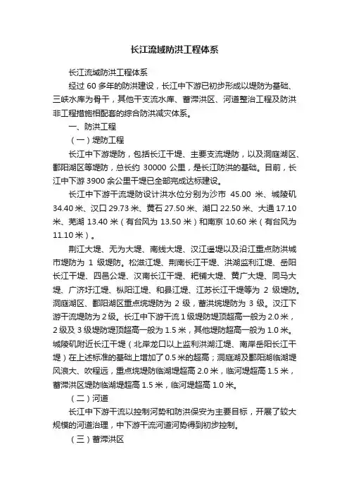 长江流域防洪工程体系
