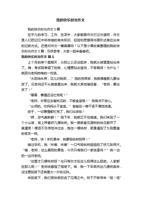我的快乐时光作文