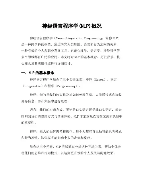 神经语言程序学(NLP)概况