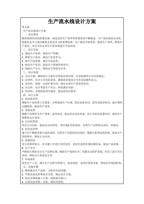 生产流水线设计方案