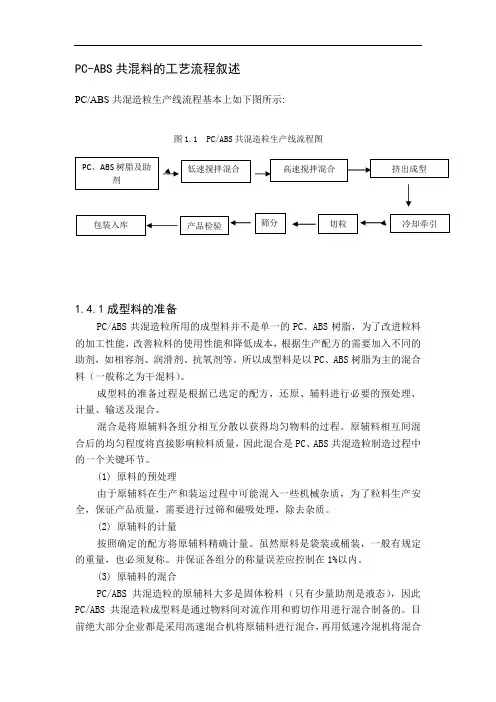 PC-ABS共混料的工艺流程叙述