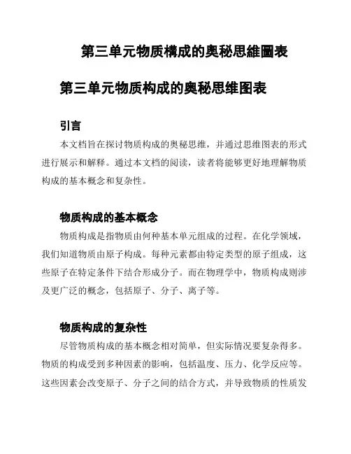 第三单元物质构成的奥秘思维图表