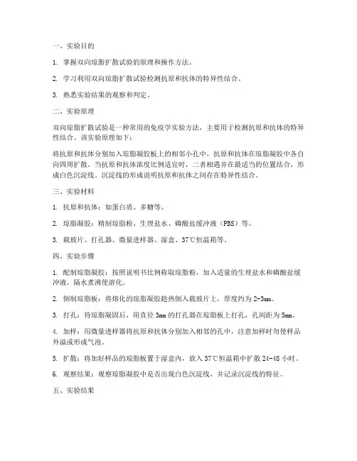 双向琼脂扩散_实验报告