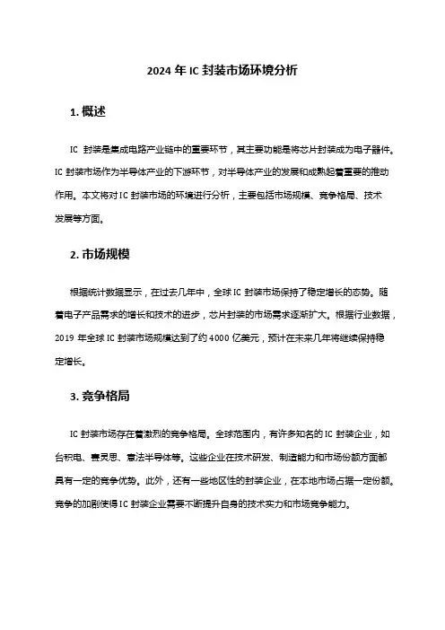 2024年IC封装市场环境分析