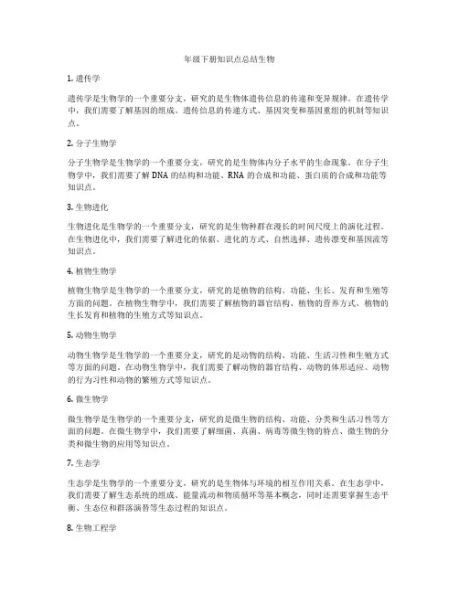 年级下册知识点总结生物