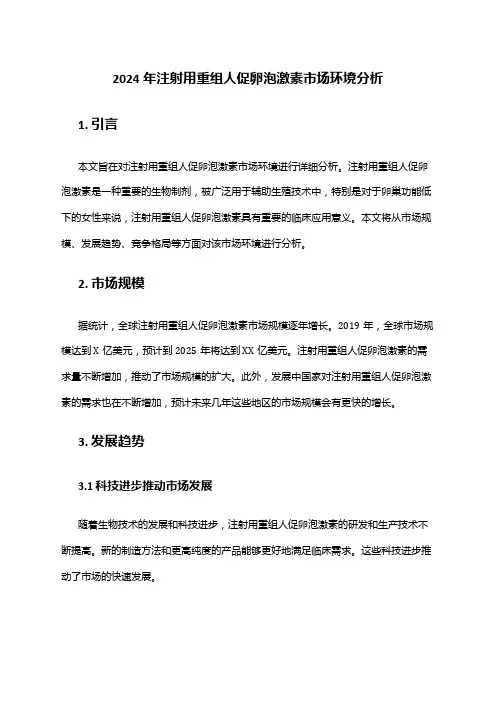 2024年注射用重组人促卵泡激素市场环境分析
