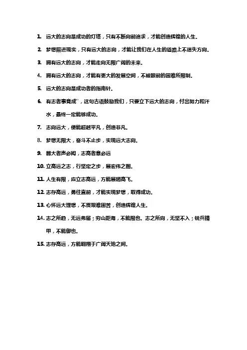 关于远大志向的名言