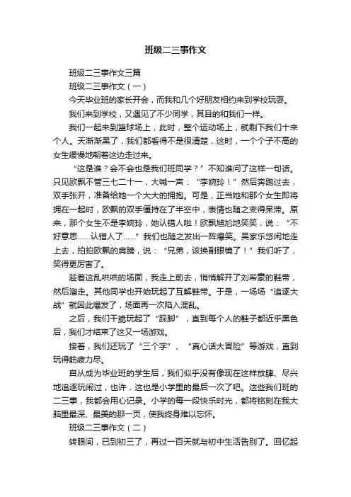 班级二三事作文