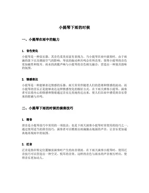 小提琴下雨的时候简介