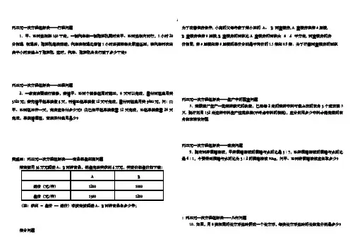 二元一次方程组应用题经典题