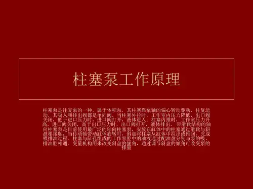 柱塞泵工作原理