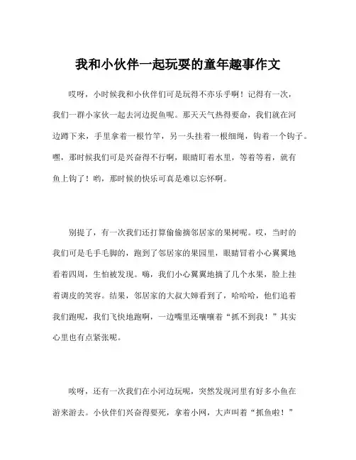 我和小伙伴一起玩耍的童年趣事作文