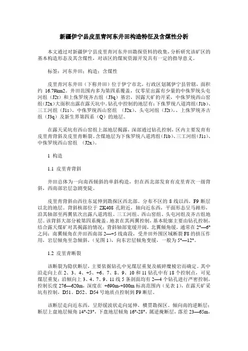 新疆伊宁县皮里青河东井田构造特征及含煤性分析