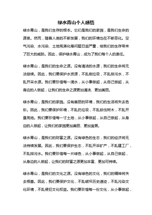 绿水青山个人感悟