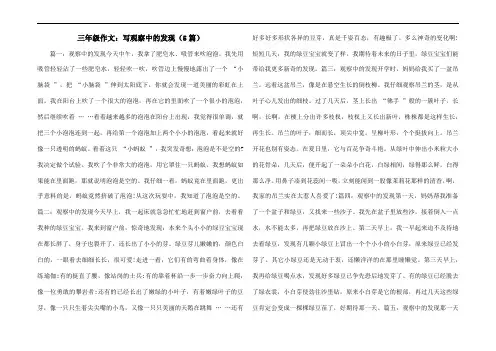 三年级作文：写观察中的发现(5篇)