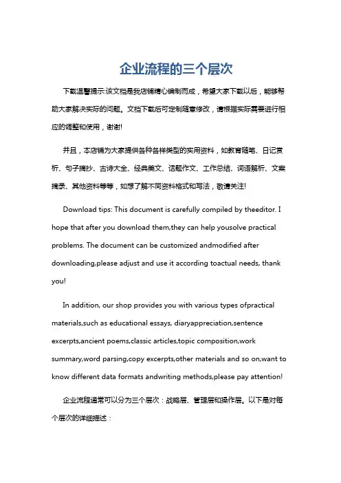 企业流程的三个层次