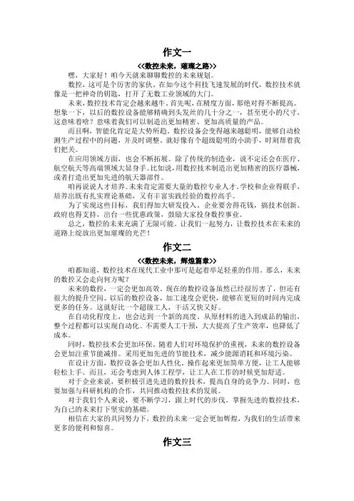 数控未来规划范文500字