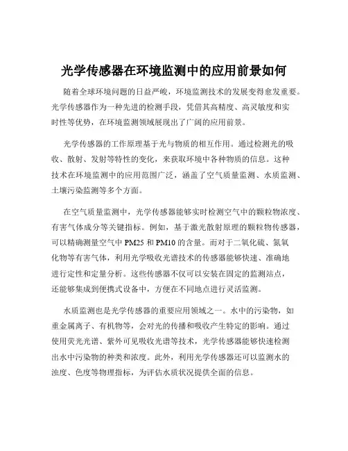 光学传感器在环境监测中的应用前景如何
