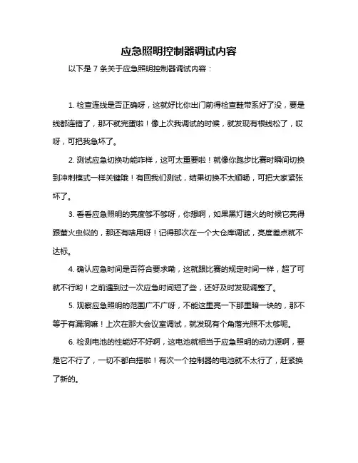 应急照明控制器调试内容